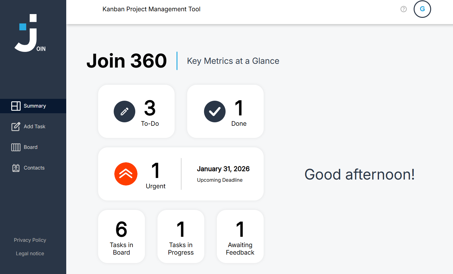 screenshot of the project 'join'